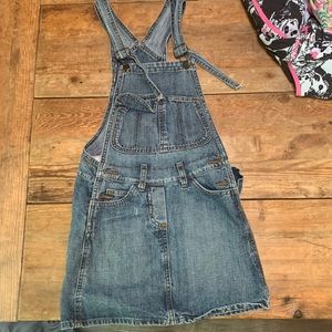 Jean skirt overalls